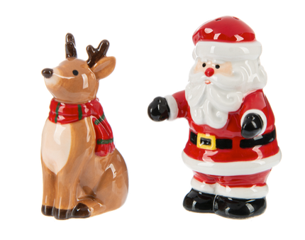 Santa and Reindeer Salt and Pepper Shaker Set