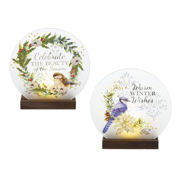 Winter Florals Printed LED Table Decor
