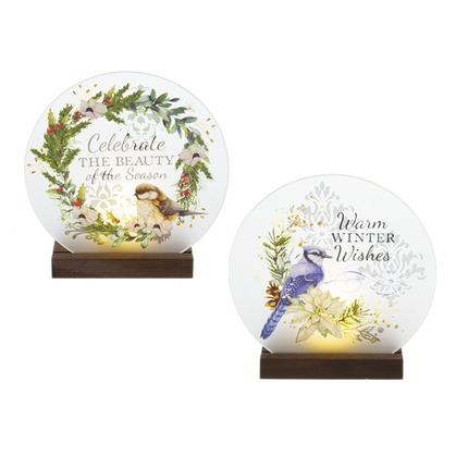 Winter Florals Printed LED Table Decor