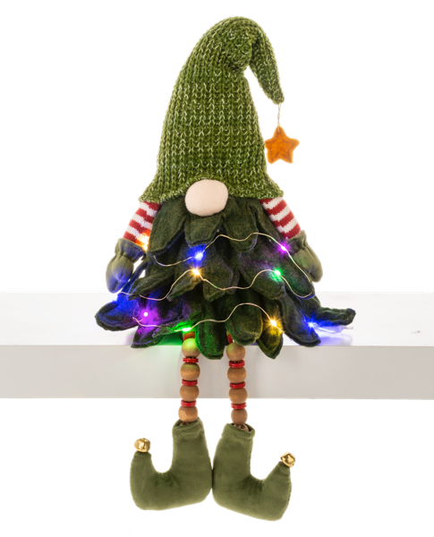 Gnome Christmas Tree Light Up Shelf Sitter