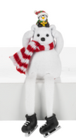 Christmas Skater Polar Bear Shelf Sitter