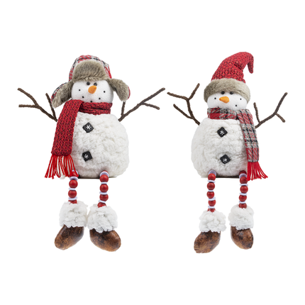 Modern Plaid - Stuffed Snowmen Shelfsitter