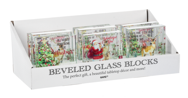 A Winter's Story Beveled Glass Block
