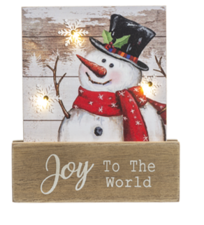 Light Up Snowman Table Plaque