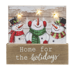 Light Up Snowman Table Plaque