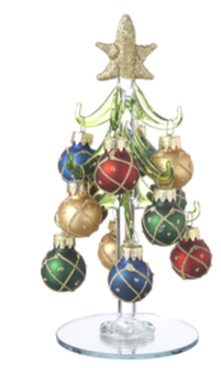 Glass Christmas Tree with Glass Ornaments