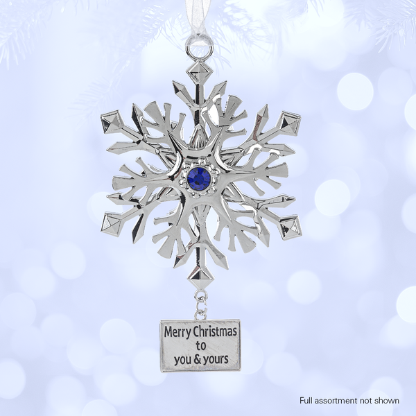 Spinning Snowflake Ornament- Choose from 24 Sayings