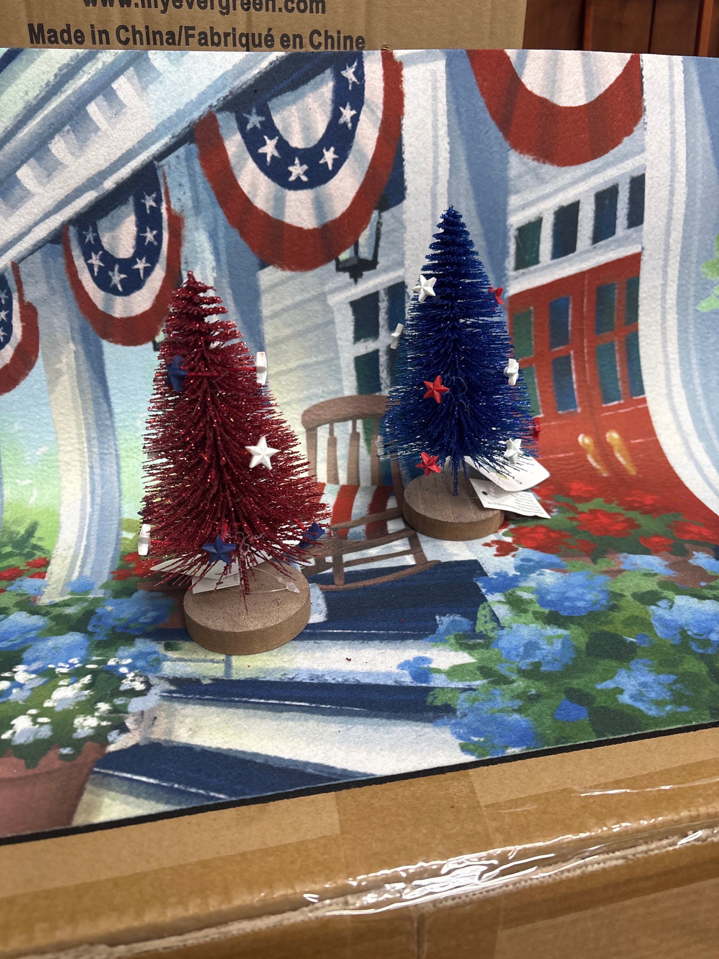 4th of July Bottle Brush Trees
