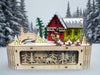 LED light up music box laser cut village house