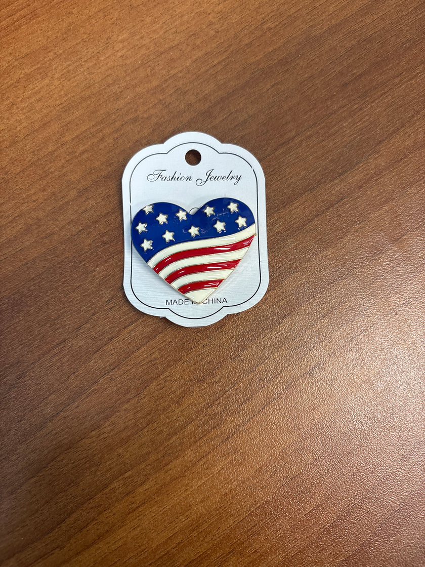 Red White & Blue fashion pins