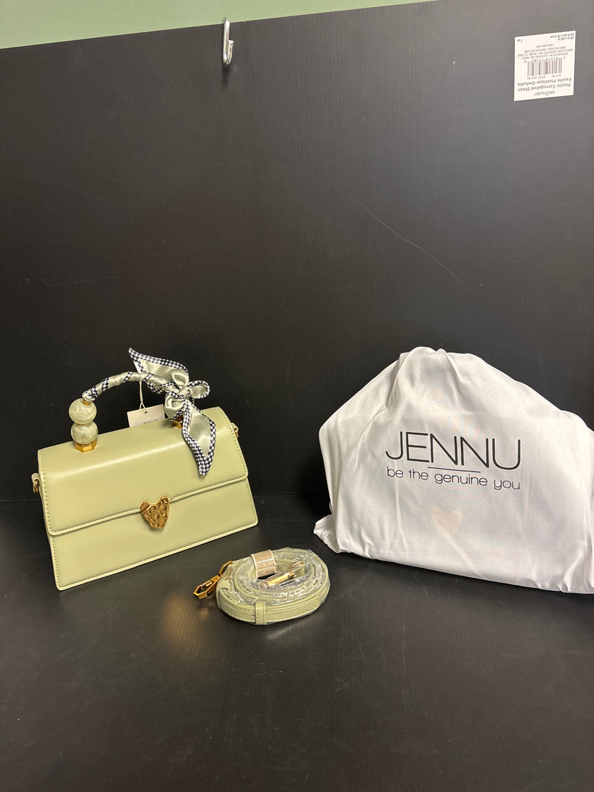 Mint Green Clutch with a pearl and ribbon handle