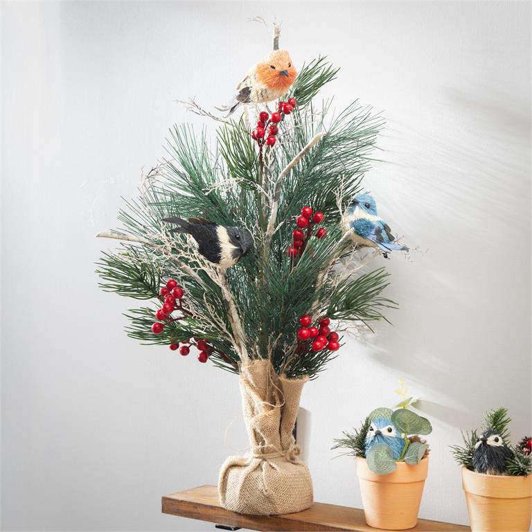 Tabletop Christmas Tree with Burlap Base
