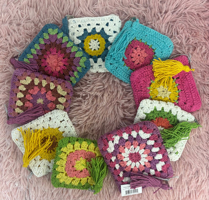 Crochet Flower Granny Square Coin Purse