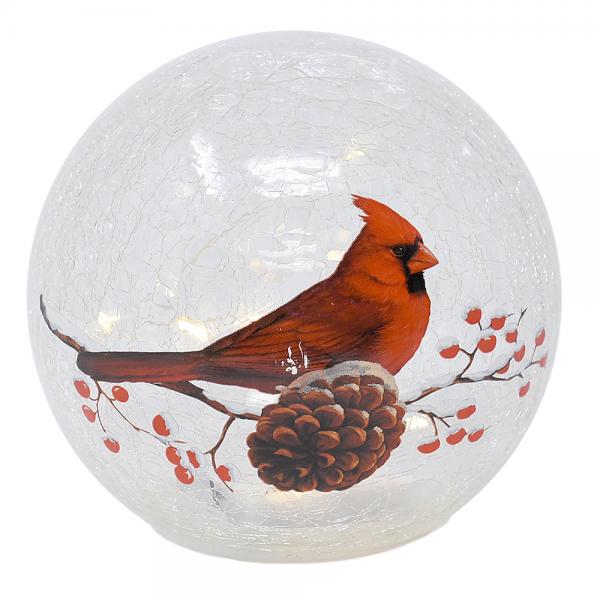 Cardinal LED Crackle Glass 6 inch Globe