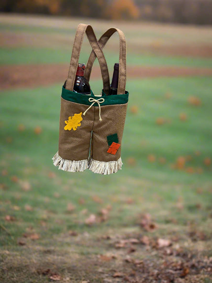 Scarecrow pants double wine bottle holder