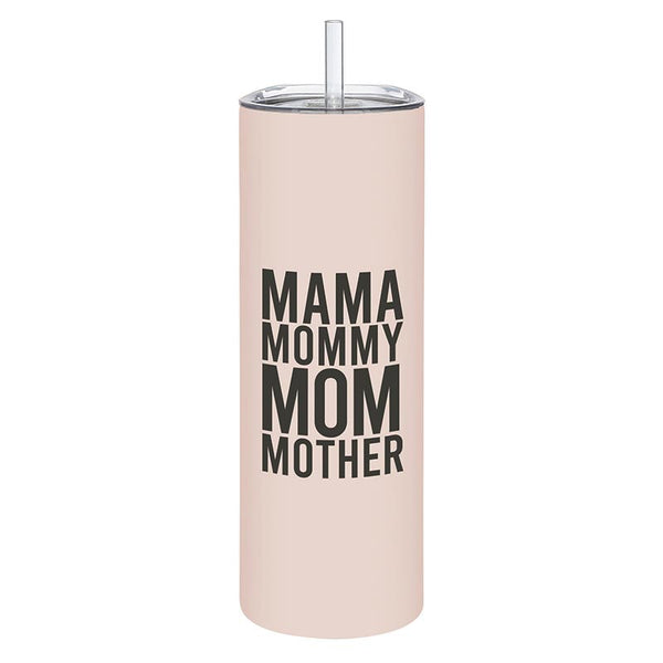Matte Colored Stainless Steel Skinny Tumbler With Straw, 20-Ounce