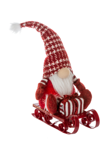 LED Christmas Gnome on Sled