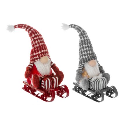 LED Christmas Gnome on Sled