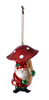 Glass Christmas Gnome w/Mushroom Ornament