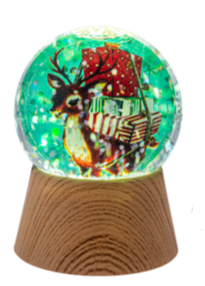 LED Retro Holiday Icon Mini Snow Globe