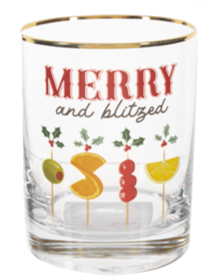 Holiday Fun Message Low Ball Glass