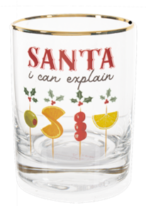 Holiday Fun Message Low Ball Glass