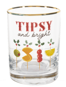 Holiday Fun Message Low Ball Glass