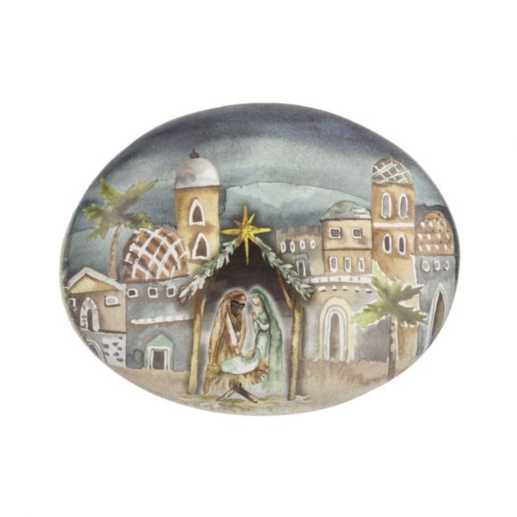 Watercolor Nativity Stones