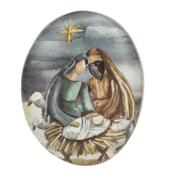 Watercolor Nativity Stones