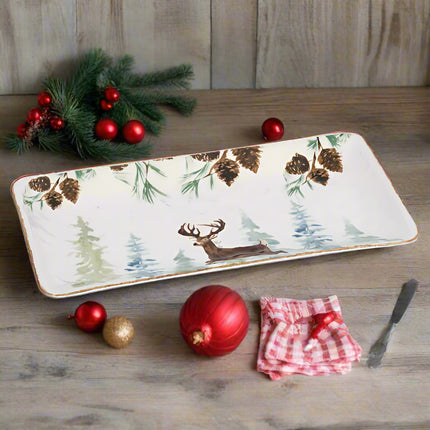 Winter Deer Scene Tray