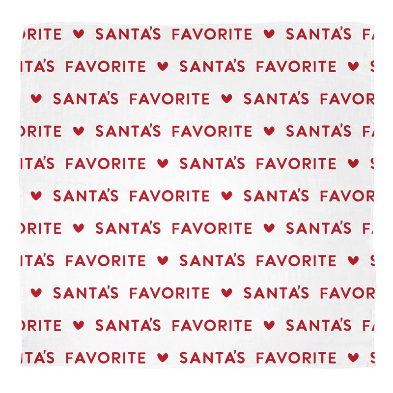 Swaddle Blanket + Plush Santa Rattle - Santa's Favorite