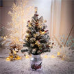 LED Flocked Christmas Tree in galvanized planter 3ft