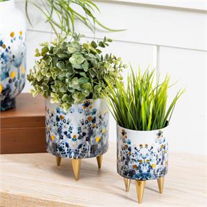 Gilded Meadow Planter with Gold Feet