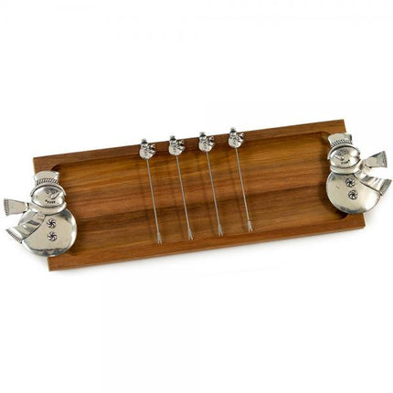 Acacia Foodie Bite Tray Snowman