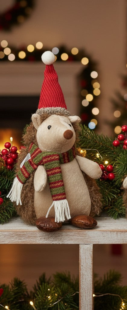 Christmas Hedgehog Tabletop Plush