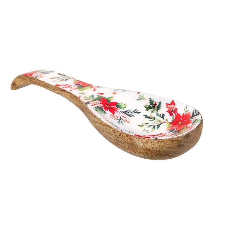 Mango Wood Christmas Spoon Rest
