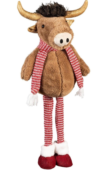 Fabric Highland Cow with Extendable Legs, 25.5