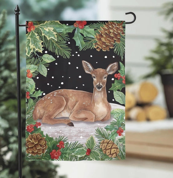 Christmas Deer Garden Flag