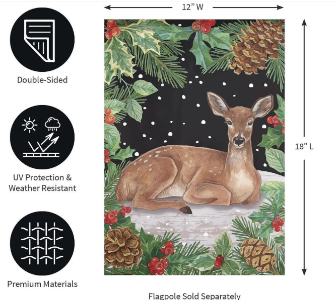 Christmas Deer Garden Flag