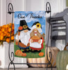 Thanksgiving Harvest Gnomes Suede Garden Flag