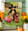 Nutty Trick or Treaters Suede Garden Flag
