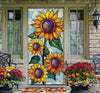 Stained Glass Sunflower Stalk Door Cover