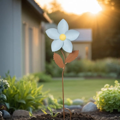 Large Blue Flower Garden Stake
