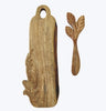 Acacia Wood Charcuterie board with leaf design spreader