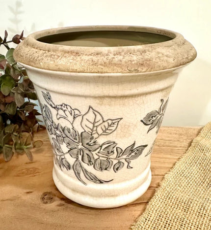 Black and Cream Vintage Planter