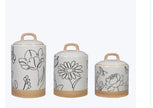Floral design canister 3pc set