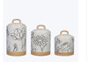 Floral design canister 3pc set