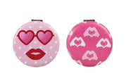 Heart design mirror compact