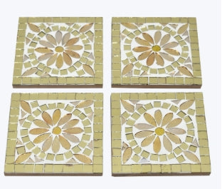 Gold glass mosaic coasters