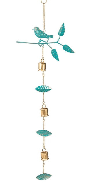 Metal Bird and Bell Wind Chime